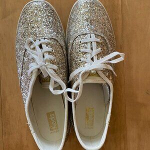 Keds Champion Gold Glitter Celebration Lace Up sneakers NEW 8W wide